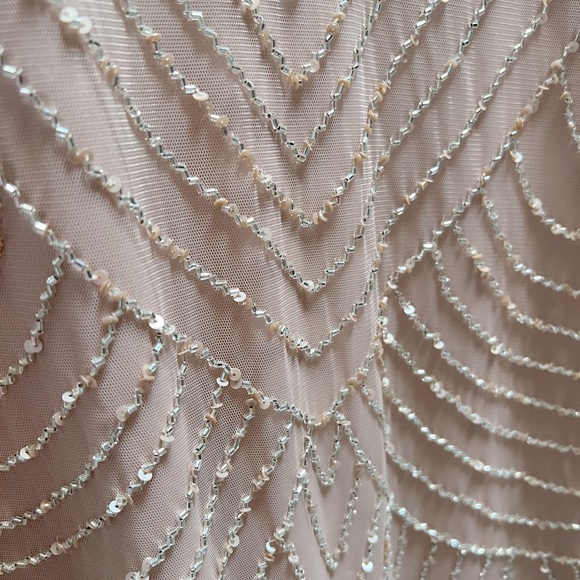 NWT Stunning Adrianna Papell Blush Beaded Dress - Picture 8 of 8